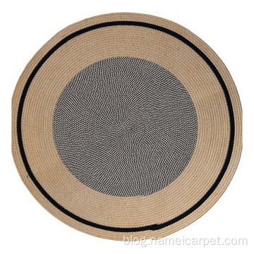 Natural round Jute braided area rug floor mats